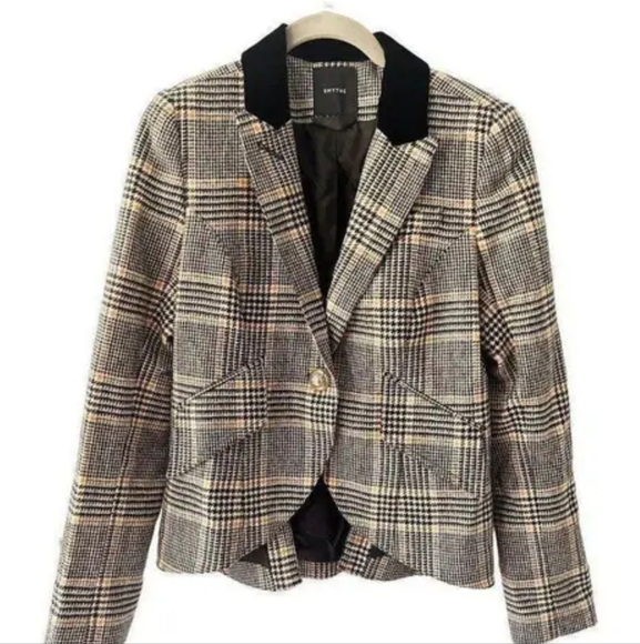 Smythe Glen Plaid Duchess Single Button Wool Twill Blazer - Picture 1 of 8